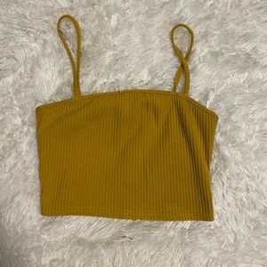 shein, yellow, tank top/crop top, size large(can fit small)